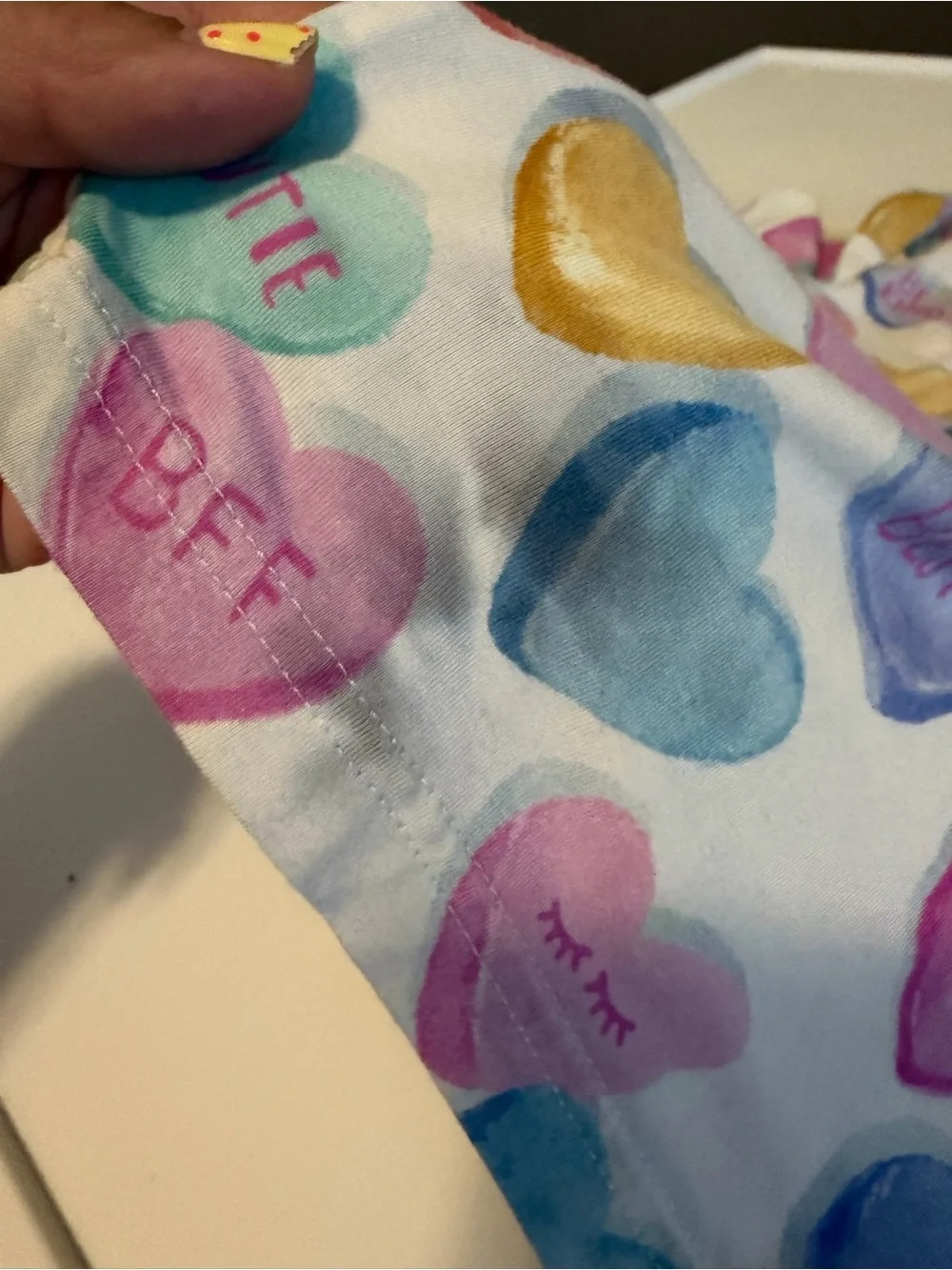 Little Sleepies Pastel Heart PJ Set in Mint Trim